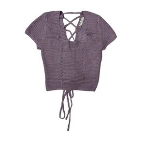 Knitted Lavender/Purple Top with Tie